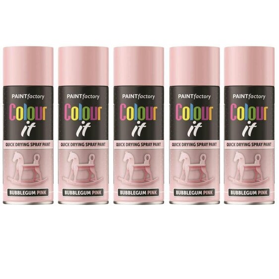 Paint Factory 5X  Bubblegum Pink Gloss Spray Paint 400ml