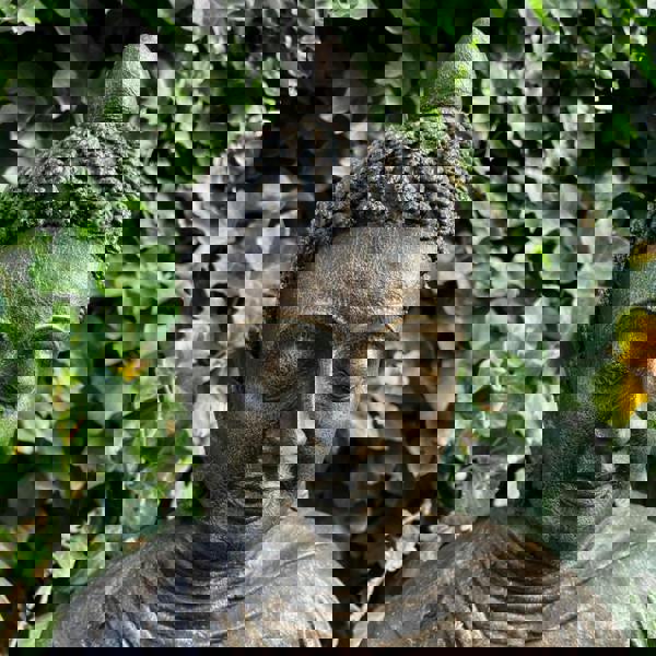 Timeless Zen Large Antique Bronze Meditating Buddha Garden Ornament