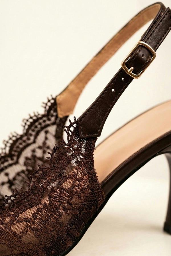 ikrush Odette Floral Lace Pointed Toe Heels