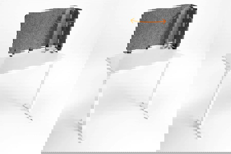 Durable Felt Desk Divider Panel | Visual Acoustic Privacy Partition 160cm | Grey