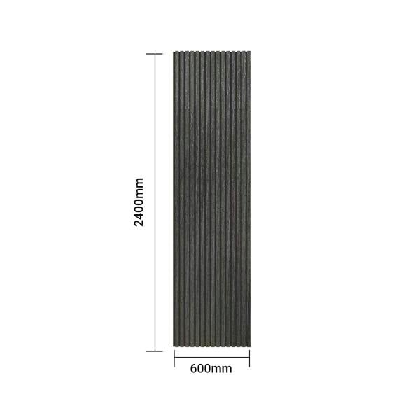 ENER-J Linear Acoustic Wall Panel -  PET + MDF, PW-Grey Engineer Wood  Size: 2400*600*21mm (Pack of 2)