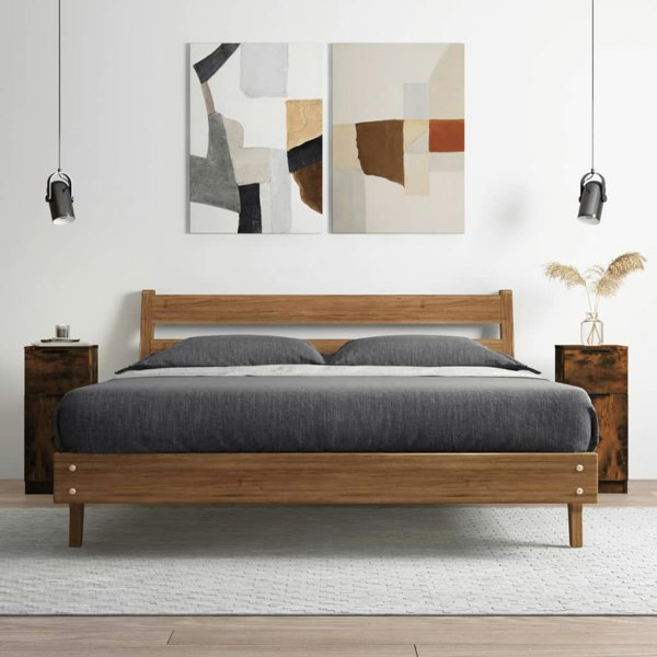 Berkfield Sideboards 2 pcs Smoked Oak 30x30x70 cm Engineered Wood