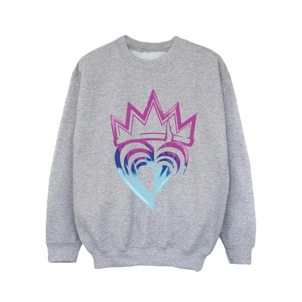 Disney Girls Descendants Pink Crown Sweatshirt - Sports Grey