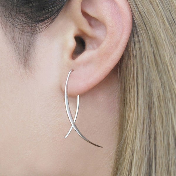 Overlap Silver Drop Earrings - Otis Jaxon Silver Jewellery