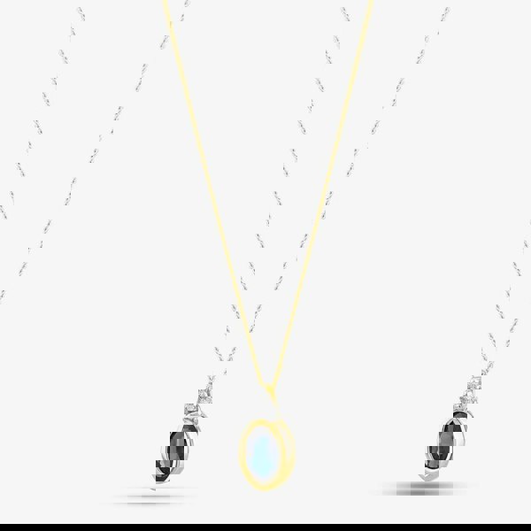 T. H. Baker 9ct Yellow Gold Oval Sapphire & Diamond Necklace P4505C-10