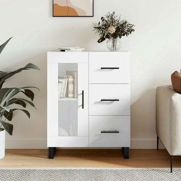 Berkfield Sideboard High Gloss White 69.5x34x90 cm Engineered Wood