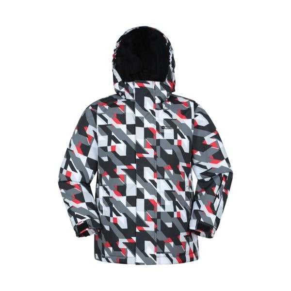 Mountain Warehouse Childrens/Kids Mogal Geometric Ski Jacket - Dark Grey - 
