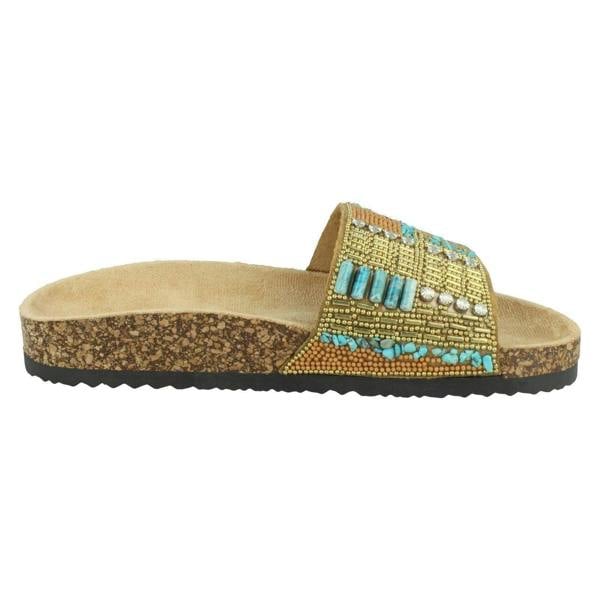 Spot On Ladies Spot On Beaded Mules F00348