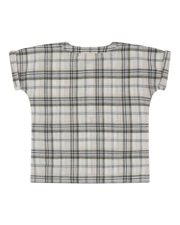 Multicolour Check Print Mandarin Collar Shirt - image 4