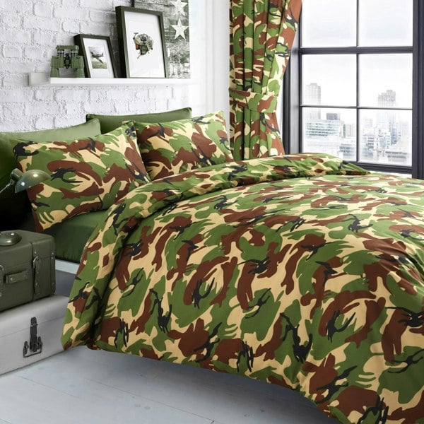 Velosso Camouflage Printed Cotton Blend Duvet Cover and Pillowcase Set