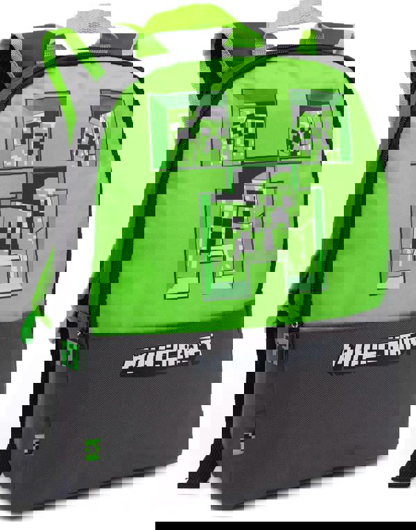 Minecraft Boys Grey Pixel Creeper Placement Print Backpack (One Size)