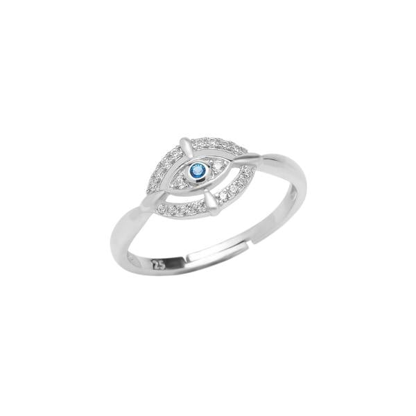 Spero London Ancient Evil Eye Sterling Silver Ring
