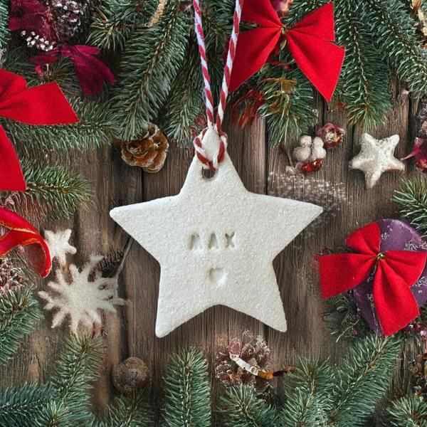 Personalised Star Christmas Decoration - detail view