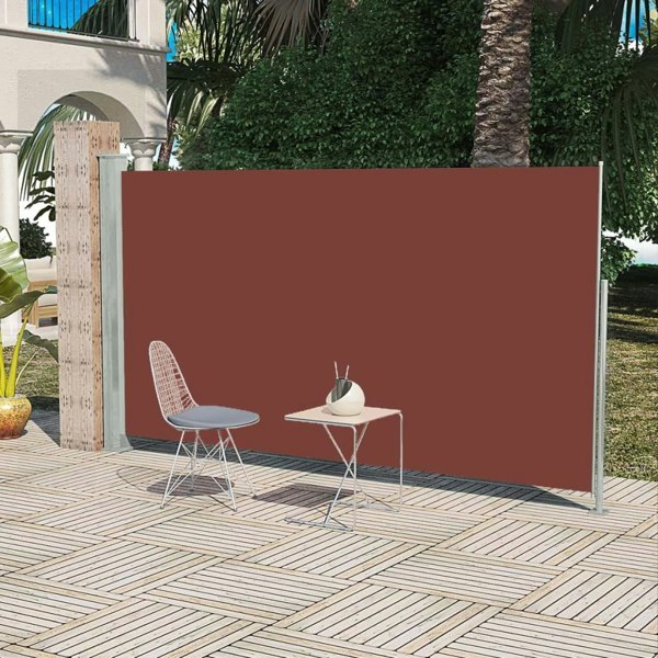 Berkfield Patio Retractable Side Awning 160 x 300 cm Brown