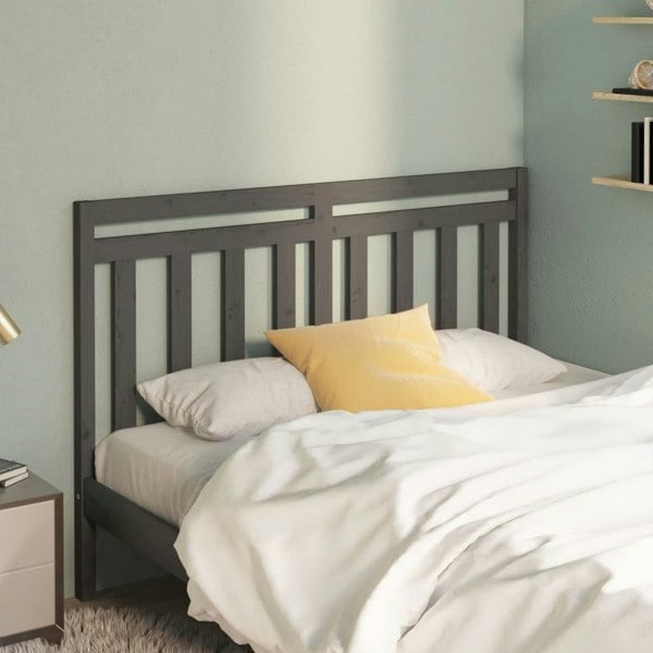 Berkfield Bed Headboard Grey 141x4x100 cm Solid Wood Pine