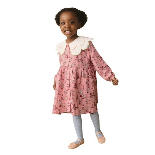 Cath Kidston Girls Circus Button Through Shirt Dress - Pink