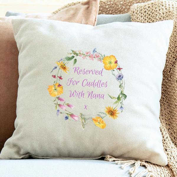 Personalised Flower Circle Cushion
