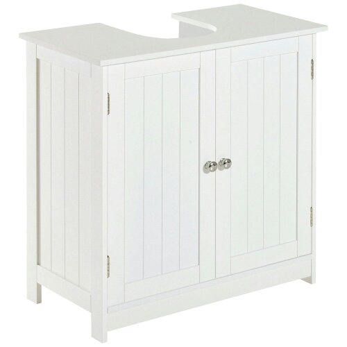 Wyld Haus Neha Under Sink Bathroom Vanity Storage Unit With 2 Tier Interior White