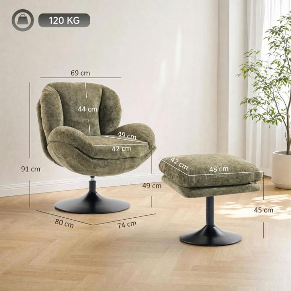 Accent Chair with Ottoman