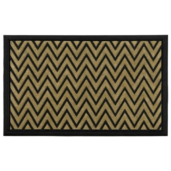 1 x Zig Zag Non-Slip Super Absorbent 40x60cm Scraper Doormats For Dirt & Mud With Rubber Backing