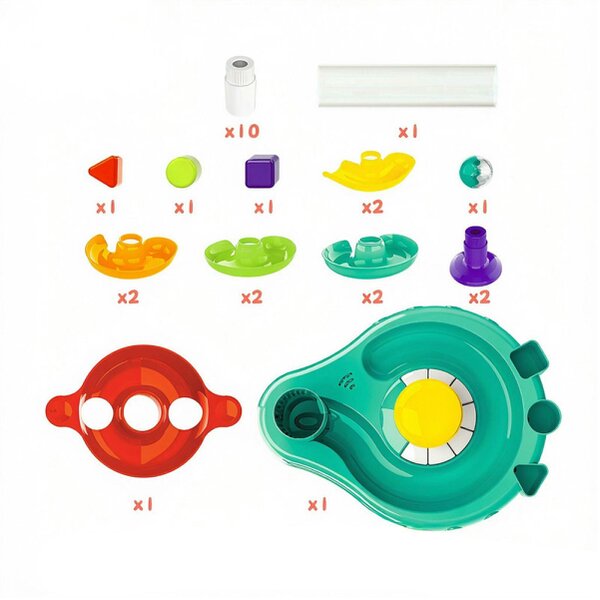 deAO Toys deAO Ball Drop Educational Piano Toy with Press‑to‑Lift Ball, Piano Keys, Music & Story Modes, Colourful Ball Track Playset for Kids Age 3+