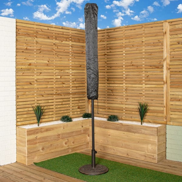 Samuel Alexander 2.7m Havana Garden Patio Parasol with Crank Handle and Cover in Black