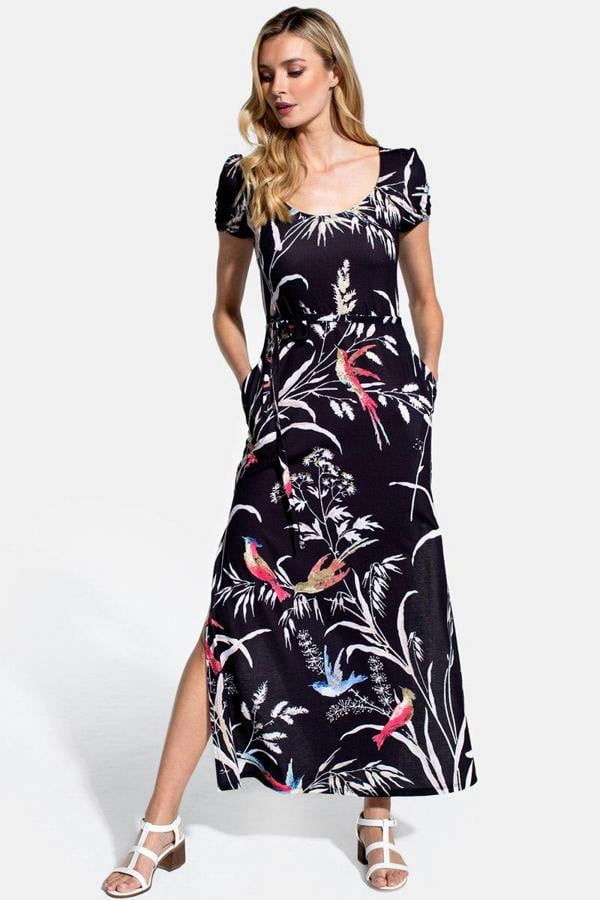 HotSquash Scoop Neck Maxi T-Shirt Dress with Split