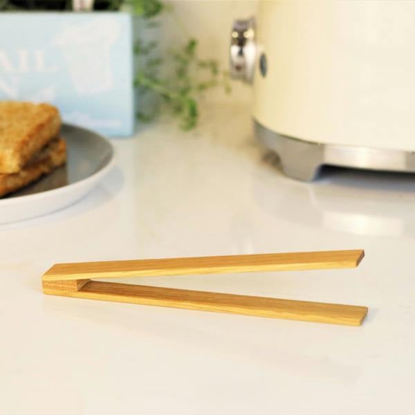 MijMoj Design Personalised Toast Tongs In Solid Oak