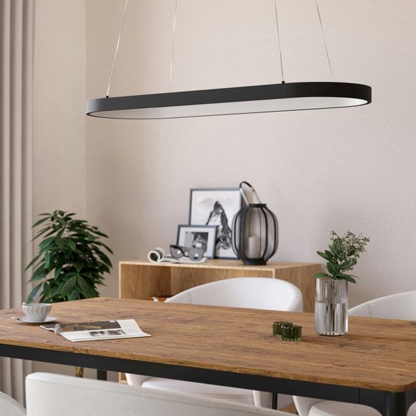 EGLO Codriales Modern Black LED Oval Pendant Light WBS