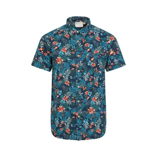Mountain Warehouse Mens Tropical Short-Sleeved Shirt - Navy