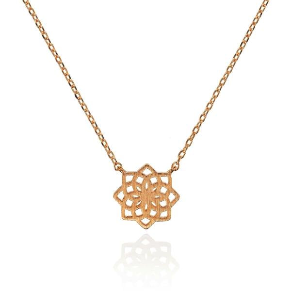 Rose Gold Mandala Pendant Necklace for Women - namana.london