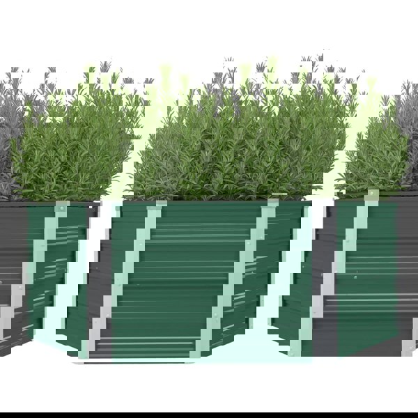 Berkfield Raised Garden Bed 129x129x46 cm Galvanised Steel Green