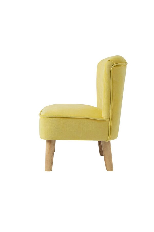 Living and Home Yellow Shell Back Velvet Upholstered Footstool