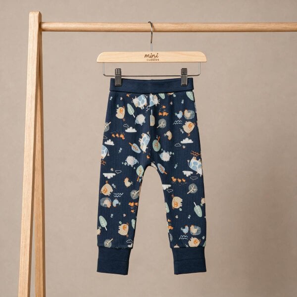 Mini Cuddles Farm theme-Printed Joggers (Muticolour), 3 Pack