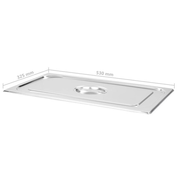 Berkfield Lids for GN 1/1 Pan 2 pcs Stainless Steel
