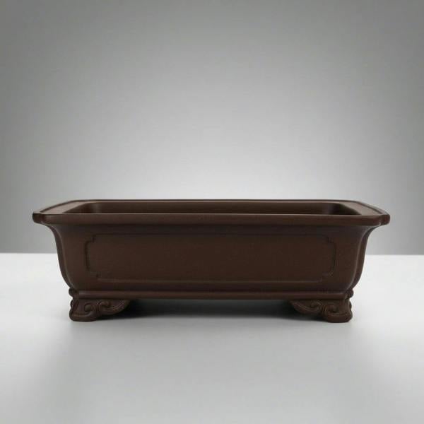 Yorkshire Bonsai 24cm Premium Unglazed Bonsai Pot | Rectangle | 24cm x 16cm x 8cm | Brown
