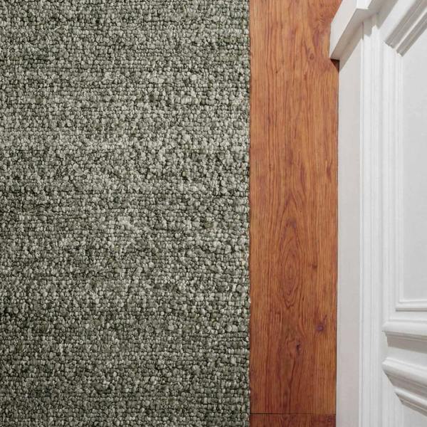 Transition from carpet to wooden floor with a white baseboard.