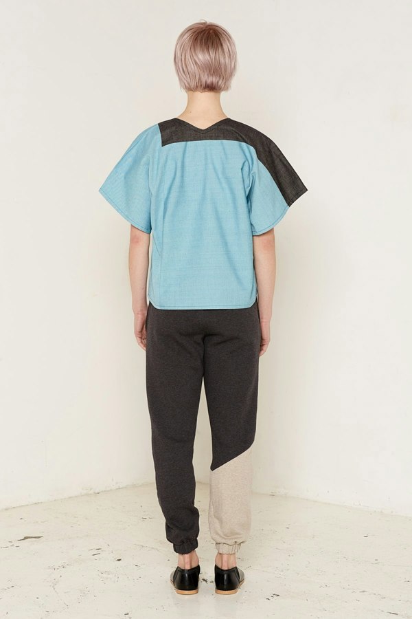 Bo Carter Mars Top - Grey and Aqua