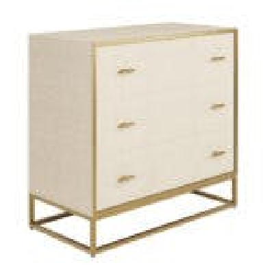 Wyld Haus Belluno Ivory Shagreen and Antique Brass Chest of 3 Drawers