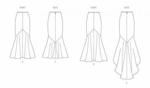 Vogue Sewing Pattern 1986, Skirts for Women, B5 (8-10-12-14-16) - Intermediate