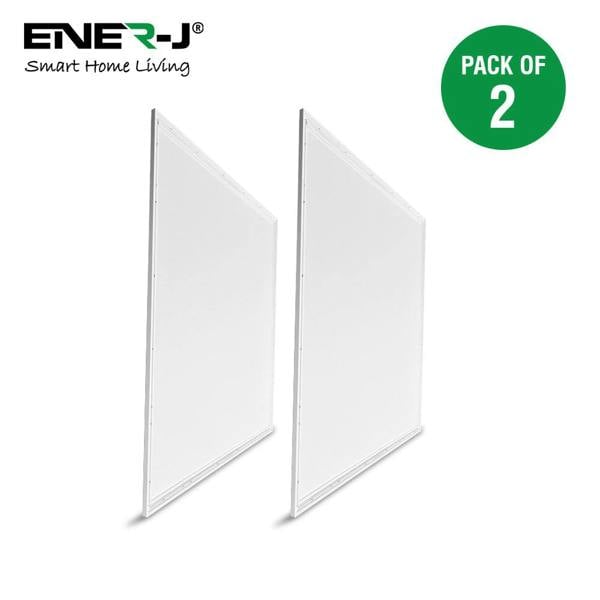 ENER-J 595x595x30mm 40W LED Slim Backlit Ceiling Panel, 6000K, IP20, Eco-Friendly, 2-Year Warranty - Pack of 6