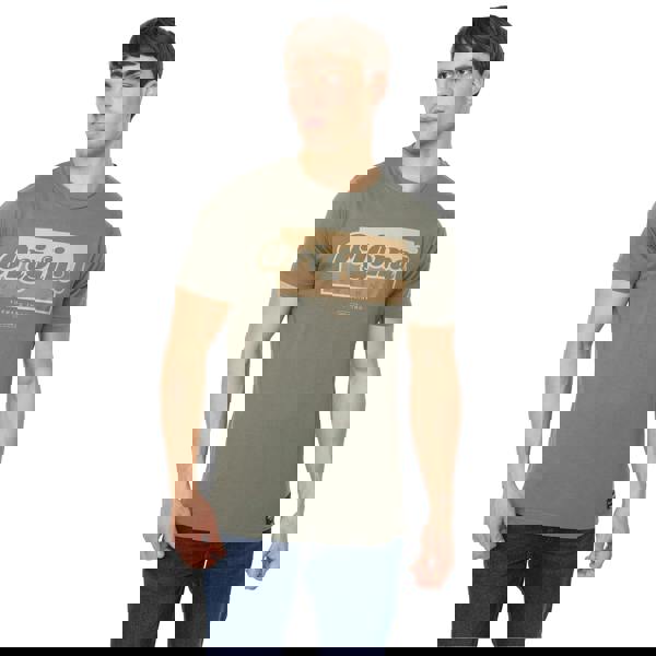 Crosshatch Mens Chevin T-Shirt - Olive - 