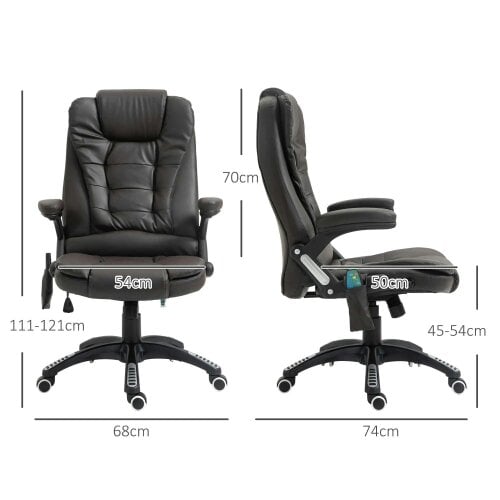Bobobiy 6-Point Massage Office Chair with Seat Heated, 360, Brown