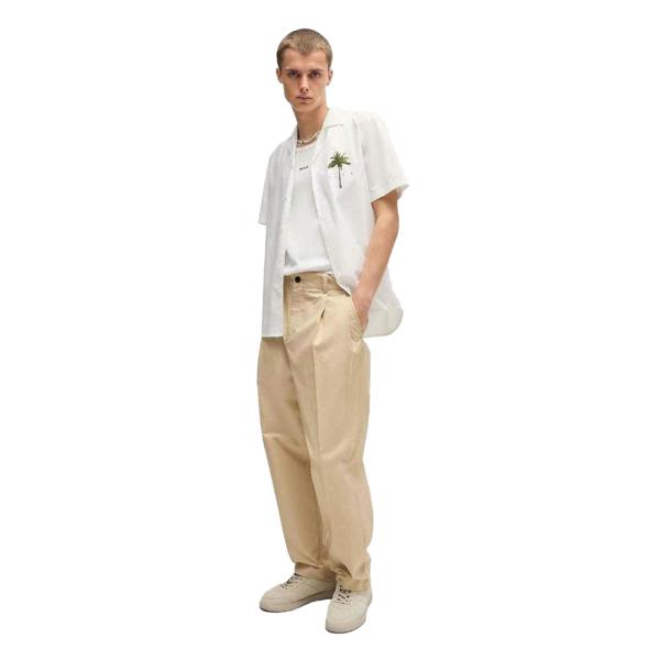 Hugo Mens Relaxed Fit Trousers - Beige - 