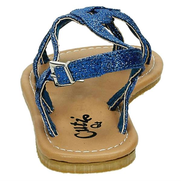 Cutie Girls Cutie Woven Glitter Toe Post Sandals
