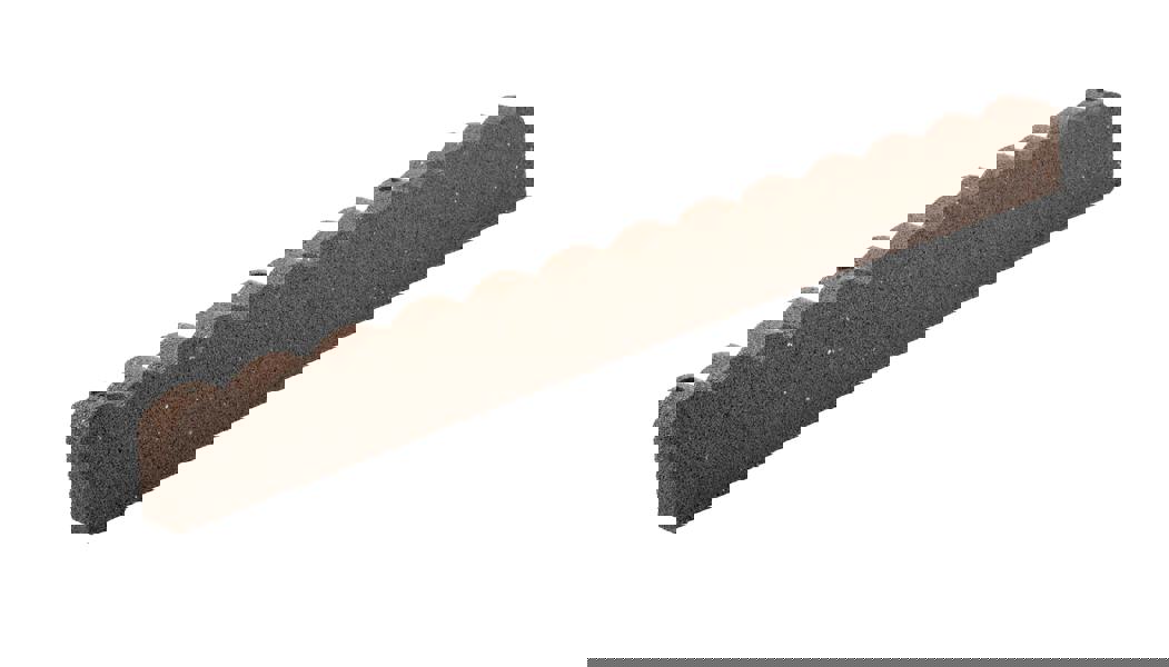 Nicoman Recycled Rubber Scallop Garden Edging Border - Brown