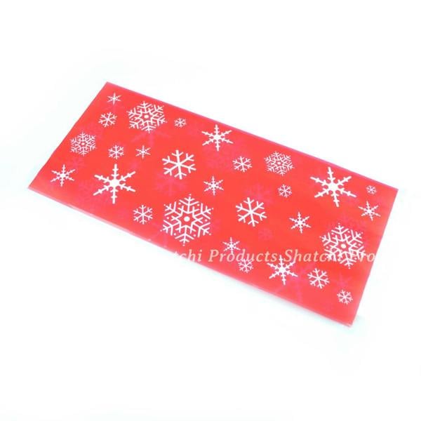 3cm Red Christmas Cello Bags, 20 Pack Snowflake Design with Twist Ties for Treats image 1