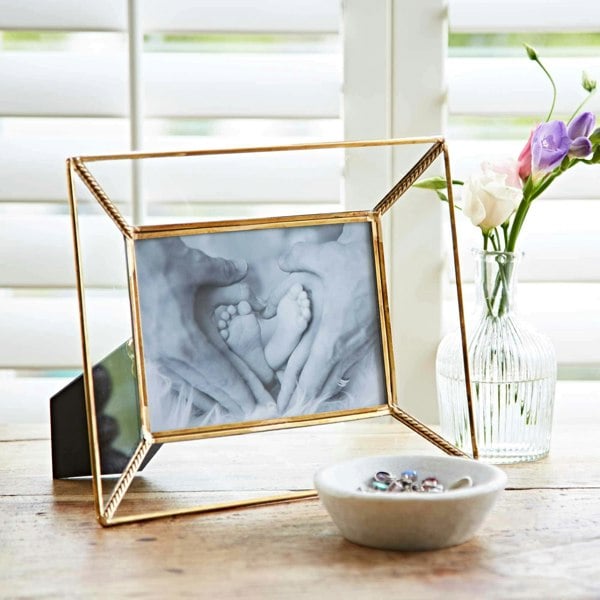 Paper High Anjana Recycled Glass and Gold Metal Photo Frame