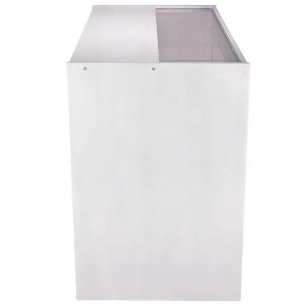 Brilliant white K1200 retail display cabinet with a sleek, modern design and a glass top for showcasing products effectively