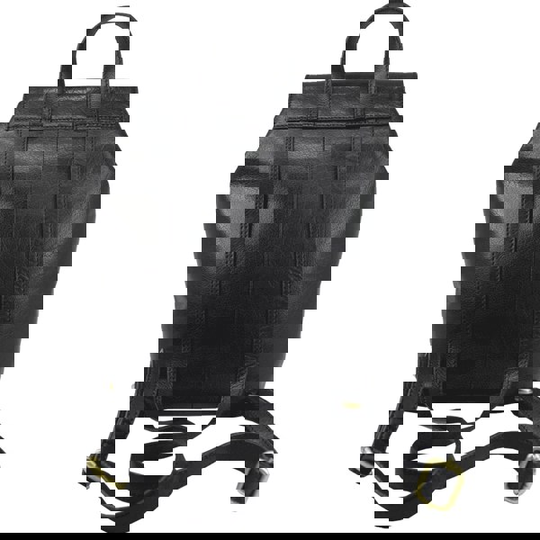 Assots London 'JERMYN' Classic Black Full Grain Leather Flap-over Backpack